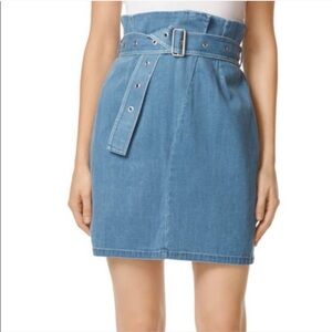 J Brand Light Blue Belted Mini Skirt